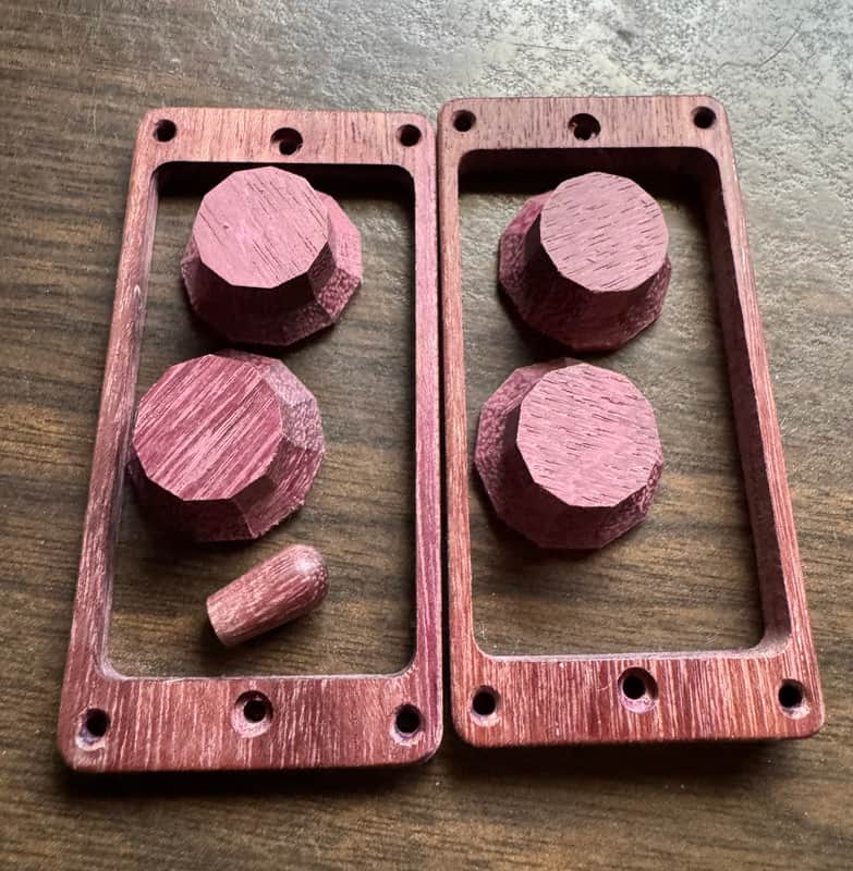 Guilford Purpleheart Humbucker Pickup Rings and knobs Combo - fits PRS 594 guitars USA image 1