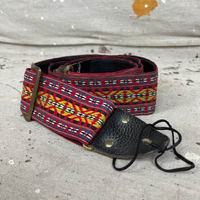 Vintage 1960s Guitar Strap Hippie-Hootenanny Pattern Strap Poor Condition image 1