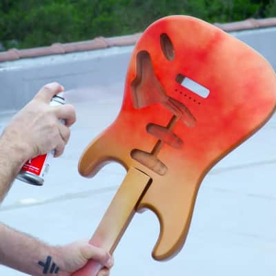 ColorTone Candy Apple Red Aerosol Finishing Set with Silver Sparkle Base – Classic Fender-Inspired Translucent Nitro Guitar Finish with Silver Sparkle Undercoat and Clear Gloss Topcoat for Vintage Electric Guitars image 3