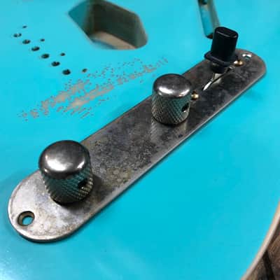 Real Life Relics Aged Nickel Esquire Telecaster® Eldred Mod Control Plate with Knobs (Pre-wired Harness) image 2