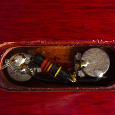 Gibson  Les Paul Junior Solid Body Electric Guitar (1958), ser. #7312, black tolex hard shell case. image 17