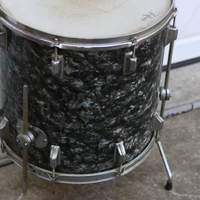 Rogers Holiday 16 x 16 floor tom fullerton 1960's  - black diamond pearl image 4