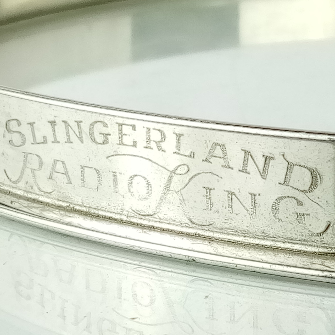 Slingerland 12"NOB Radio King ENGRAVED Single-Flange Tom Drum Batter Rim/Hoop US — main photograph
