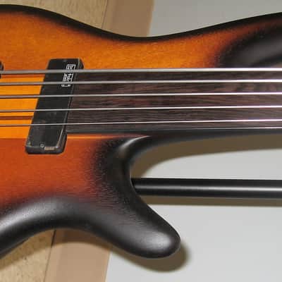 Ibanez SRF705 BBF Bass Workshop Fretless 5-String Electric Bass - Brown Burst Flat image 3