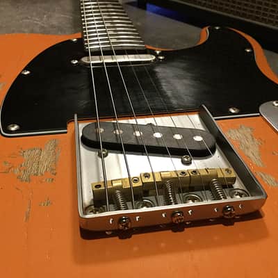 USA Relic Tele Style Electric Guitar Road Worn Orange by Nate's Relic Guitars image 2
