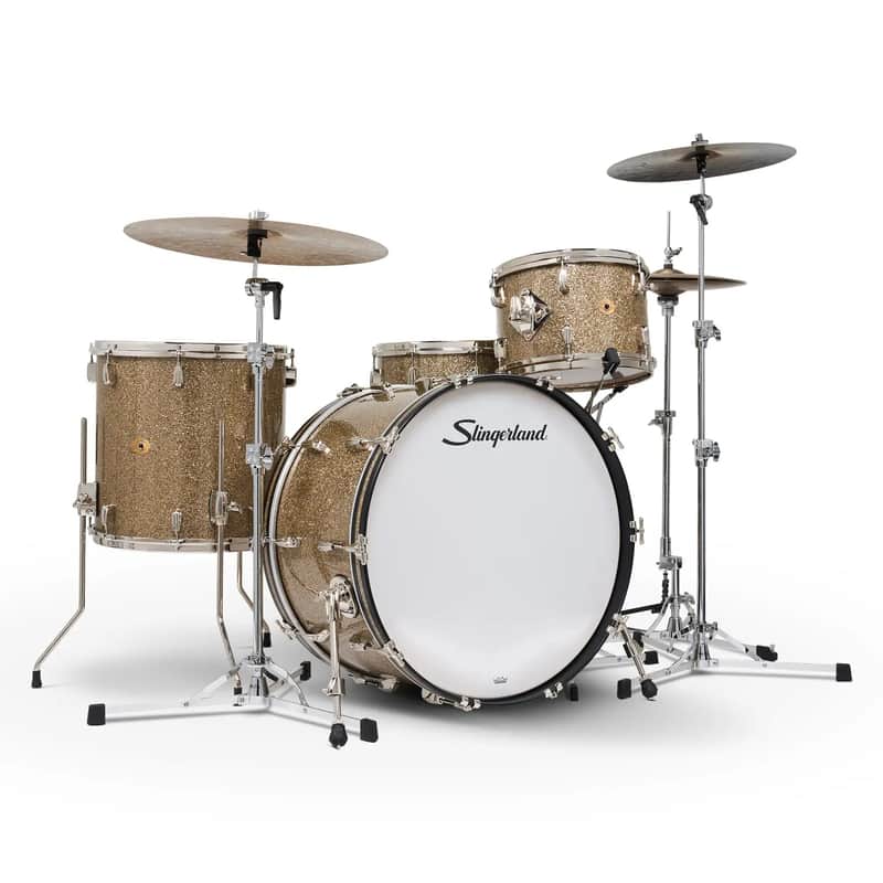 Slingerland Radio King 4pc Drum Set 24/13/16/14 Gold Glass image 1
