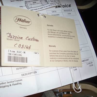 2002 Blonde Hofner Jazzica Custom 6 Lb Collectors Mint Condition image 16