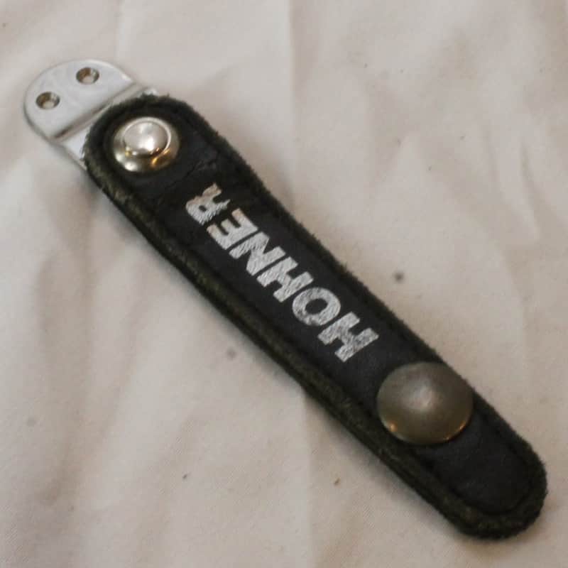 Accordion Replacement Part - Black Leather Bellows Hohner Chrome Hardware Clasp (Single) image 1
