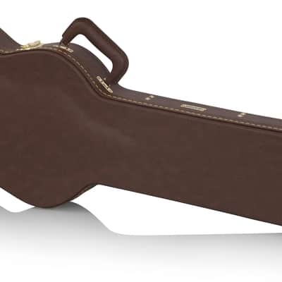 Gator Deluxe Wood Case for Solid-Body Guitars such as Gibson SG®; Vintage Brown Exterior image 2