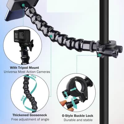 Mic Stand Phone Holder, Flexible Phone Holder for Microphone Stand, iPhone Music Stand Holder Mount, Mic Stand Cell Phone Clip image 3