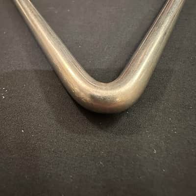 VINTAGE Unbranded 5.5" Triangle, Brushed Nickel Finish, 5/16" diameter Rod-MINT image 6