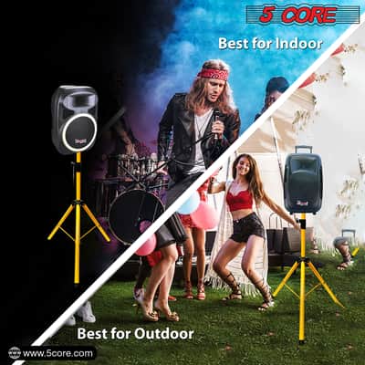 5 Core Speaker Stand Height Adjustable PA DJ Tripod Studio Monitor Stands w 35mm Compatible Insert image 10