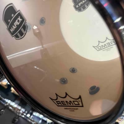 ~WOW!~ Mapex Saturn Evolution Maple/Walnut Hybrid 6-Piece 8/10/12/14/16/22 Drum Kit Set in Gun Metal Grey Lacquer with Black Nickel Hardware image 16