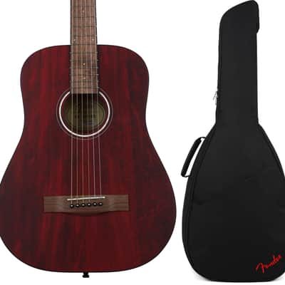 Fender FA-15 3/4 Scale Steel Acoustic Guitar - Red Bundle with Fender FAS405 Small Body Acoustic Gig Bag - Black image 1