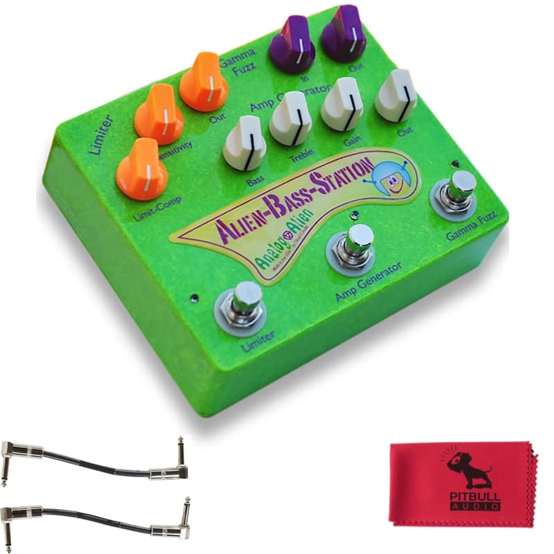 Analog Alien Bass Station Bass Guitar Effect Pedal w/ Patch Cables & Cloth image 1