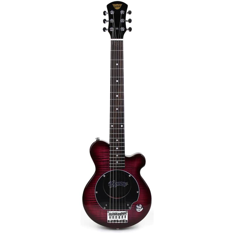 Pignose PGG-200RFM Mini Electric Travel Guitar with Built-in Amp, Red Flame Maple image 1