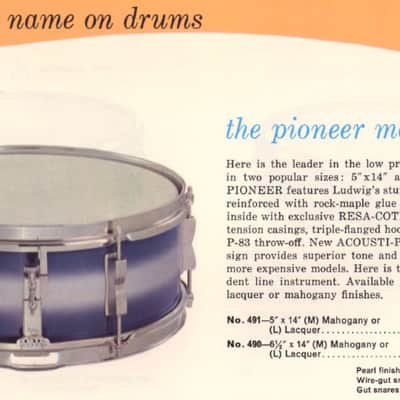 1965 Ludwig Pioneer in Blue/Silver Duco Lacquer (w/vintage case, stand, Ludwig sticks) image 23