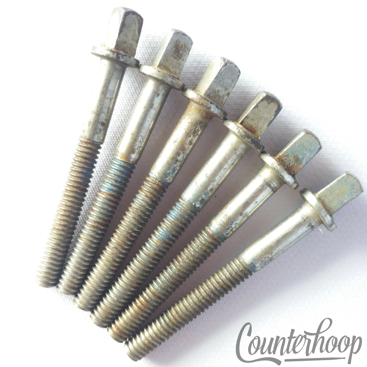 Ludwig 6x Tension T-Rods 1 7/16" Tom/Snare Drum Nickel Plating WFL Vintage 50s* — main photograph