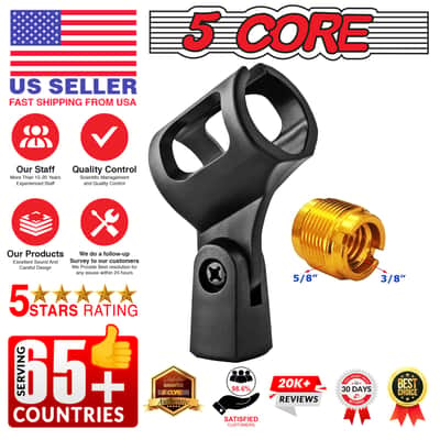 5 Core Microphone Clip Holder 2 Pieces with Screw Adapters 5/8 to 3/8 Inch image 9