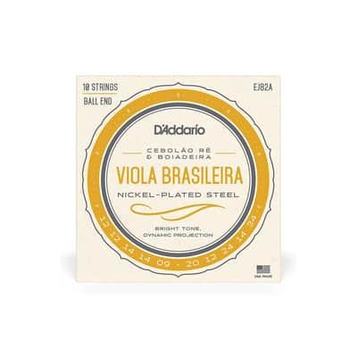 D'Addario EJ82A Nickel-Plated Steel 10-String Viola Brasileira Strings - Ball End .012-.034 Cebolao Re and Boiadeira image 1