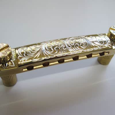 Gold Vintage Engraved Top Les Paul SG Style Guitar Tune O Matic Stopbar Tailpiece image 1