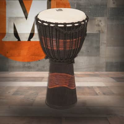 Toca Street Series Carved Djembe, 12" Large - Brown/Black (TSSDJ-LB) image 1