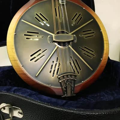 National Reso-Phonic RM1 Mandolin 2025 Walnut Back Figured Maple Top Antique Brass Parts - IN STOCK NOW! image 8