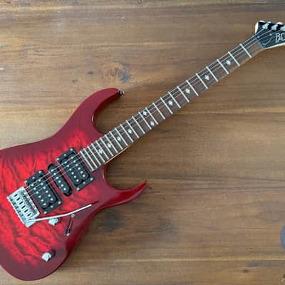 BC Rich Stratocaster, Stinger, HSH, Red Quilt Burst, 2000s