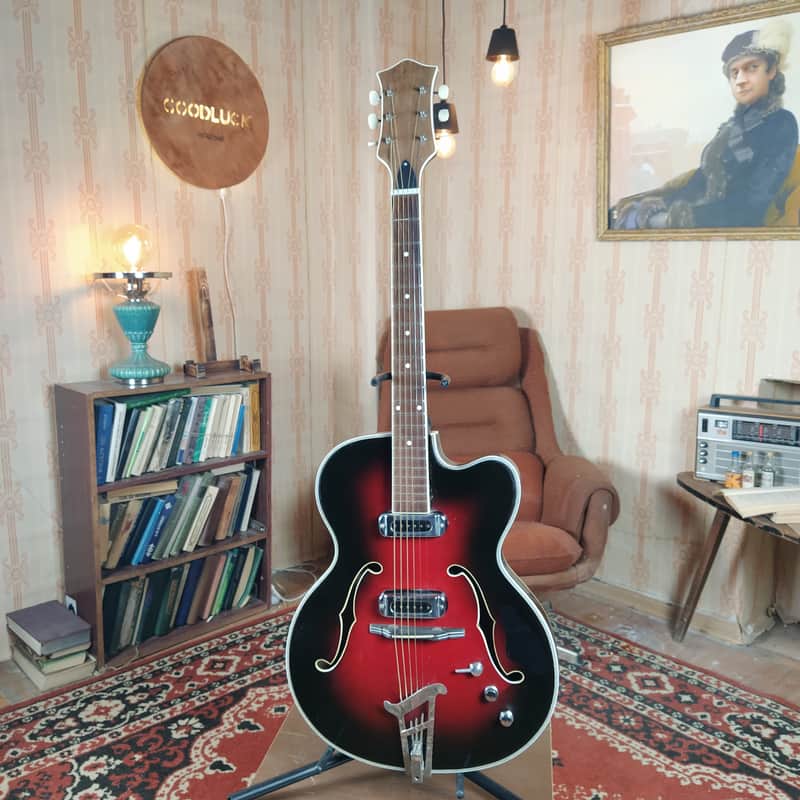 MUSIMA 1655 В Vintage Elecric GUITAR RARE USSR Hollow Semi body image 1