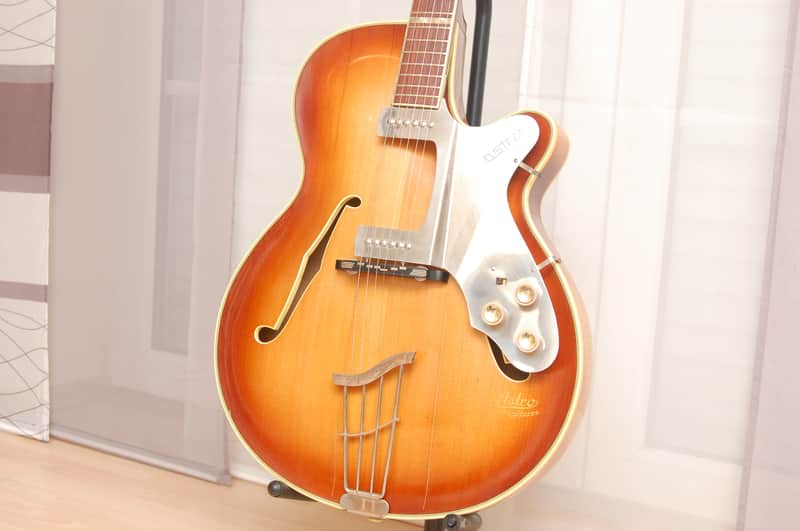 Astro solid and fully carved Semi Acoustic – 1960s German Vintage Archtop Jazz Guitar image 1