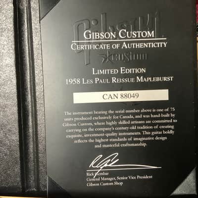 Gibson Historic custom shop '58 Les Paul LPR8 R8 Canadian Edition MapleBurst Limited 48 of 75 2008 image 4