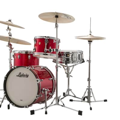 Ludwig Classic Maple Red Sparkle Jazz Bop Kit 14x18_8x12_14x14 Drums Shell Pack | Made in the USA | NEW | Authorized Dealer image 3