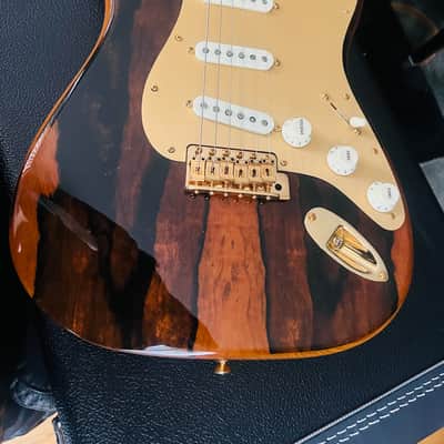 Mint Fender Custom Shop Artisan Pale Moon Ebony Strat Roasted AAA Birdseye Neck Ebony Board image 6