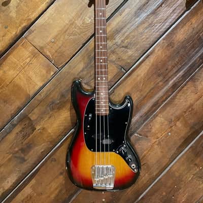 1977 Fender Mustang Bass, Three Tone Sunburst image 1