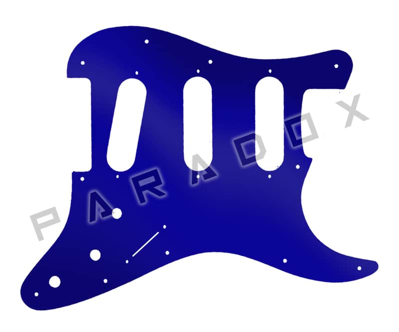 Custom Pickguard For 2000 - Present Made in America Fender Stratocaster Oversized Template with Burns Tri-Sonic Pickups - Dark Blue Mirror Acrylic .125" image 1
