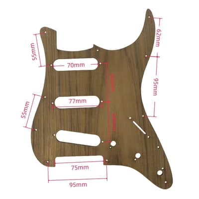 Stratocaster Style SSS Electric Guitar Wooden Pickguard image 4