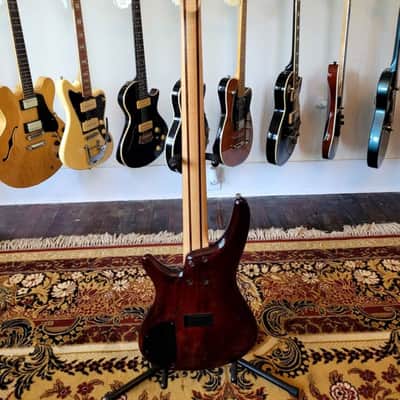 2008 Ibanez SR405QM Soundgear 5-String Bass - Transparent Red Burst image 4