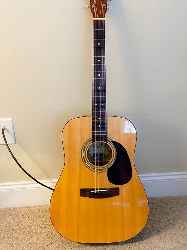 Zager ZAD20 - Natural-EZ Play acoustic guitar with premium hard case image 1