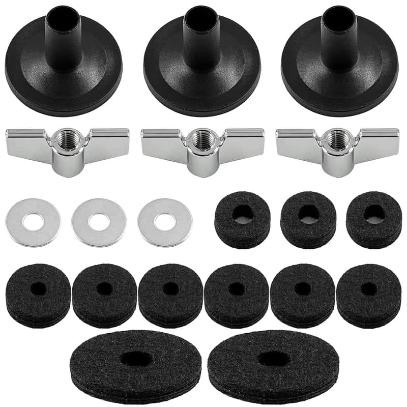 21Pcs Cymbal Replacement Accessories - Cymbal Parts Include Felt Sleeves, Washers, Wing Nuts, Felts, Hi-Hat Clutch Felt, Hi Hat Cup image 1