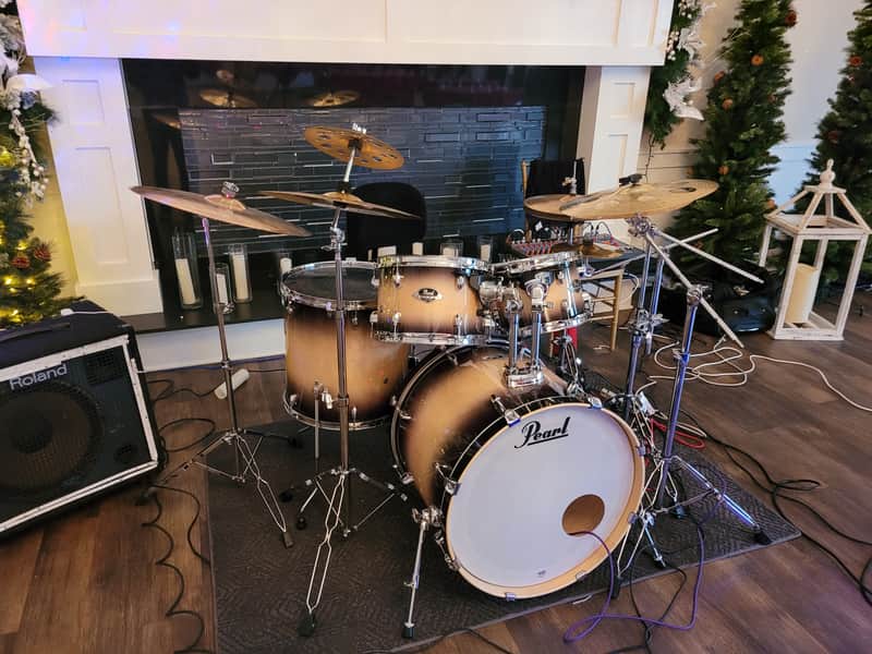Pearl EXX725/C31 Export EXX 10 / 12 / 18 / 22 / 14x5.5" 5pc Drum Set with Hardware 2013 - 2020 - Jet Black image 1