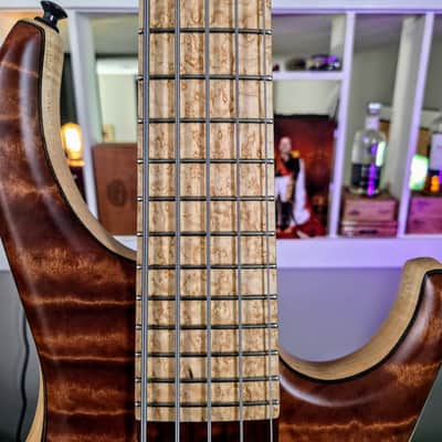 MTD 535-24 with Quilted Makore Top, Flamed Maple Body & Birdseye Maple Fingerboard image 4