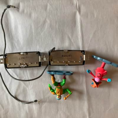 Maxon Pat. Pend. Mini Humbucker Set Vintage MIJ 1970s 1980s - Chrome image 5