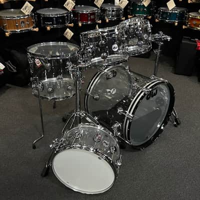 Chad Smith's DW Collector's Acrylic 8/10/12/14/20" Drum Set Kit with Matching 14" Snare image 3