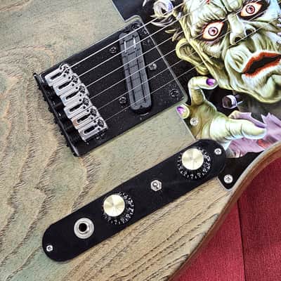 Custom Tele-Style Partscaster Frankenstein w/ ESP LTD Alexi Laiho Neck, Dual Blade Humbucker & Satin Green Finish image 3