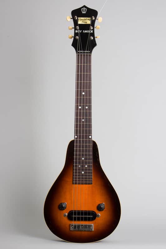 Recording King Roy Smeck Model AB104 Lap Steel Electric Guitar, made by Gibson (1938), ser. #DWE-614, original tweed hard shell case. image 1