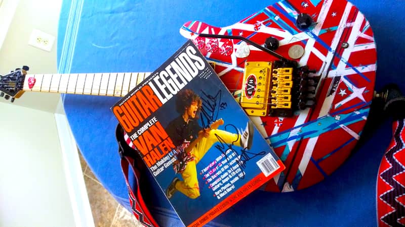 EVH Wolfgang Standard 2018 - Blue Color & Hand Painted EVH Red & White & Blue image 1