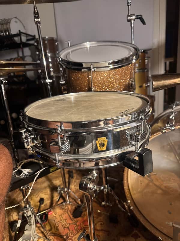 Ludwig No. 405 Aluminum Piccolo 3x13" 6-Lug Snare Drum with Keystone Badge 1968 - 1969 Chrome-Plated image 1