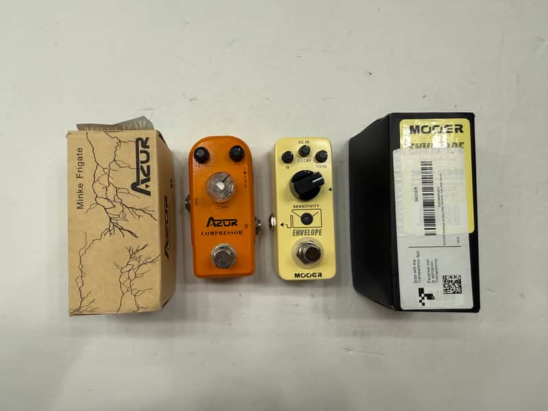 Azor Compressor + Mooer Envelope Filter Wah Mini Guitar Effect Pedal Lot Of 2 image 1