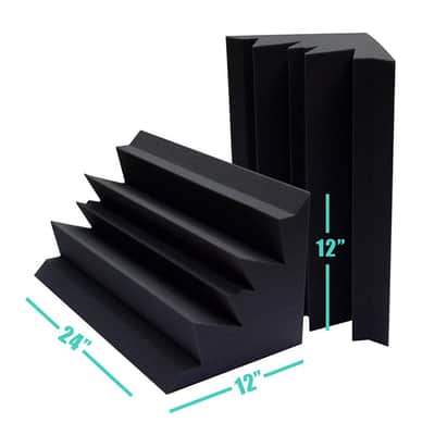 Purple Bass Traps - 12x12x24 Inch - 8 Pack - Acoustic Foam Corner Bass Absorbers image 2