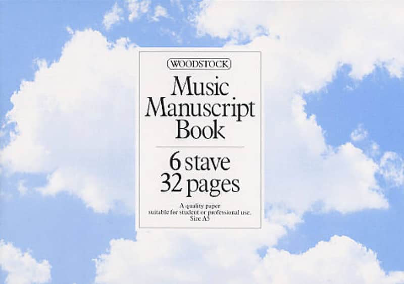 Music Sales Woodstock Music Manuscript Book 6 stave - 32 pages...